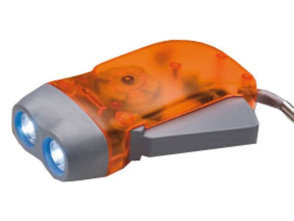 Dynamo Taschenlampe als praktisches Werbegeschenk mit Togodruck - orange