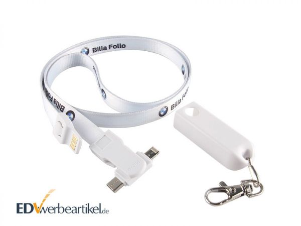Smartphone Werbeartikel Ladekabel 3in1 LANYARD als Giveaway normale Variante für Messen Veranstaltungen Werbund drucken